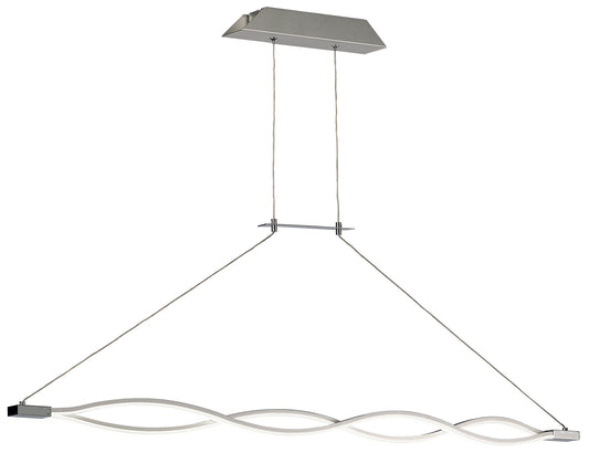 Sahara XL Linear Pendant 42W LED 3000K, 3400lm, Silver, Frosted Acrylic, Polished Chrome, 3yrs Warranty by Mantra