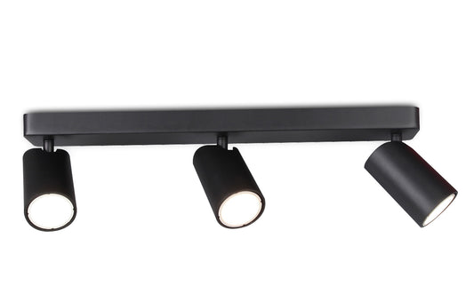 Sal Linear 3 Light Spotlight GU10, Matt Black by Mantra