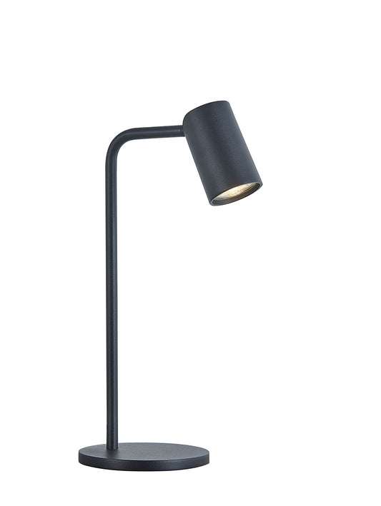 Sal Small Table Lamp With Inline Switch 1 Light GU10, Matt Black by Mantra