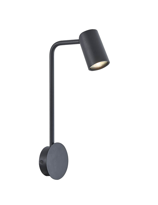 Sal Wall Lamp 1 Light GU10, Matt Black by Mantra