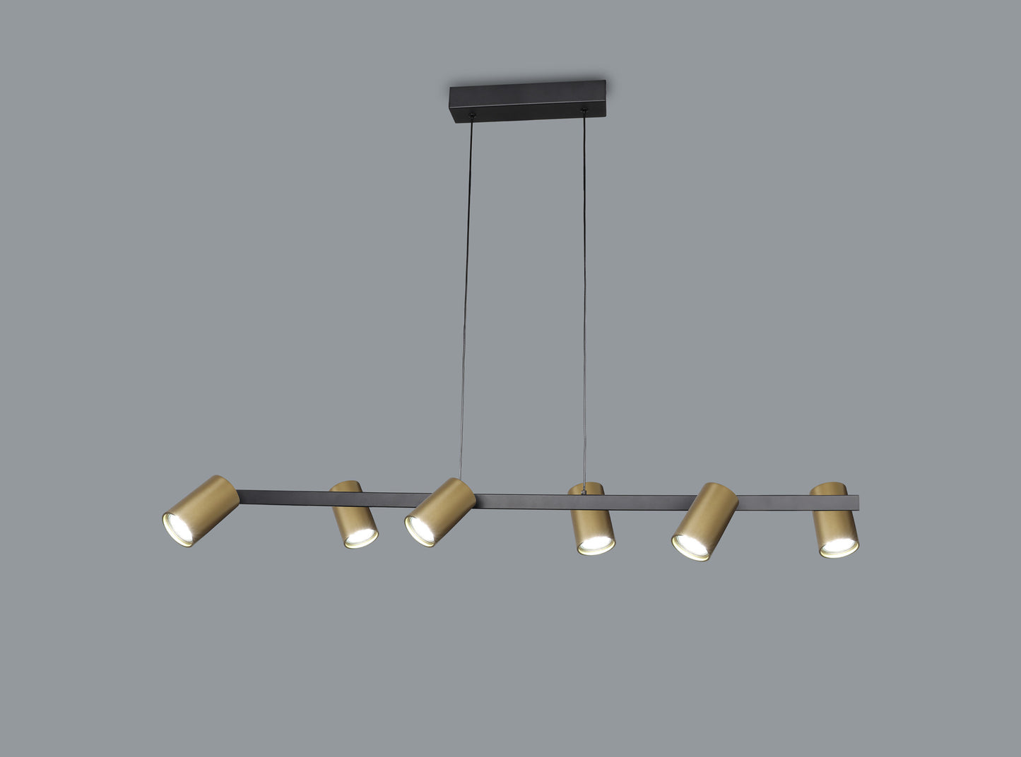 Sal 6 Light Linear Pendant Spotlight GU10, Satin Gold/Matt Black by Mantra