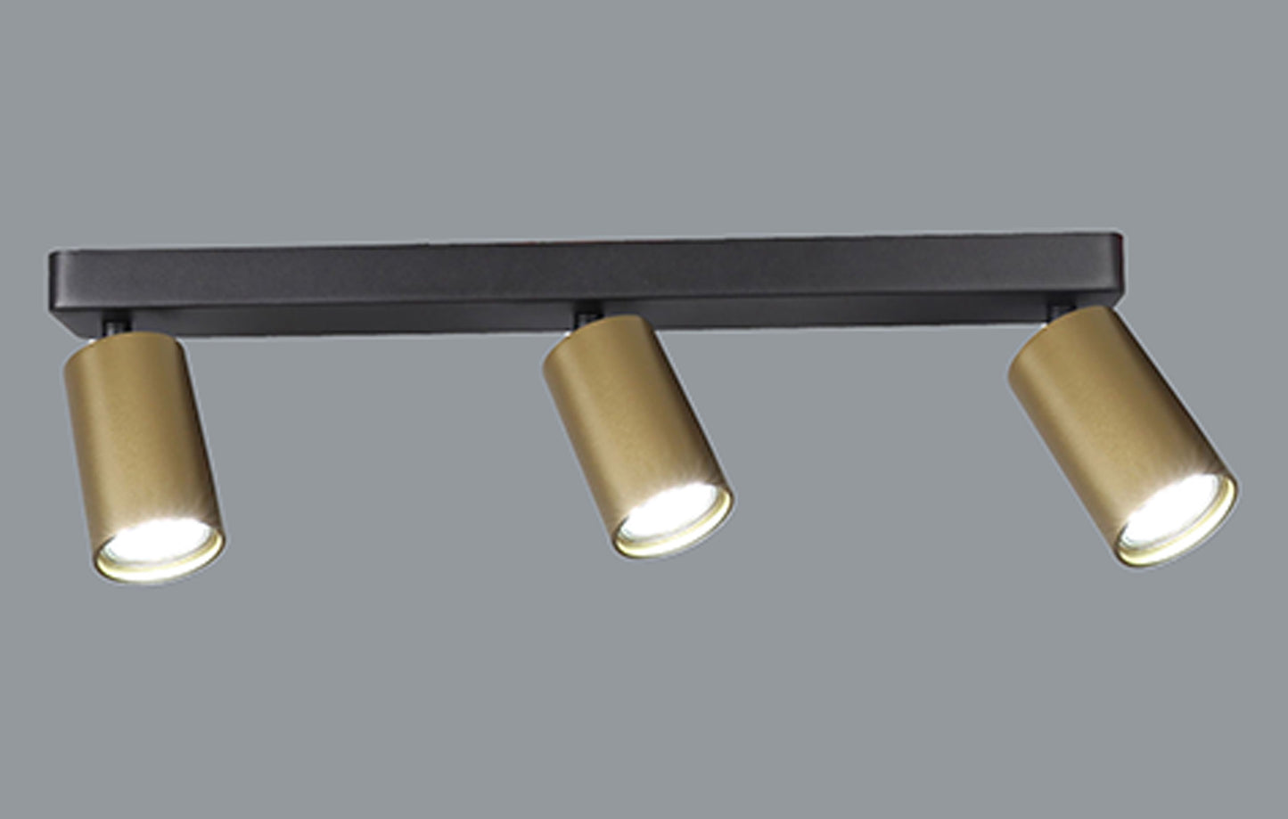 Sal Linear 3 Light Spotlight GU10, Satin Gold/Matt Black by Mantra