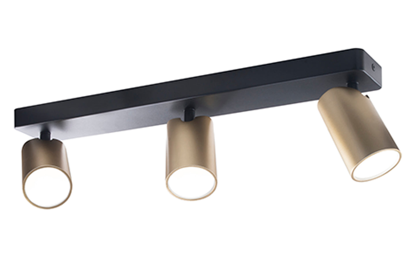 Sal Linear 3 Light Spotlight GU10, Satin Gold/Matt Black by Mantra