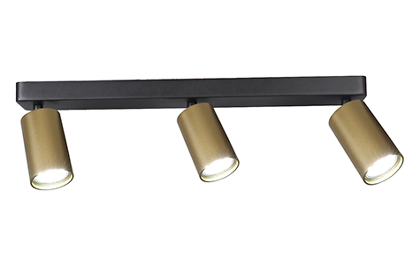 Sal Linear 3 Light Spotlight GU10, Satin Gold/Matt Black by Mantra