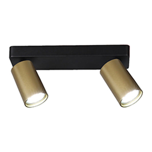 Sal Linear 2 Light Spotlight GU10, Satin Gold/Matt Black by Mantra