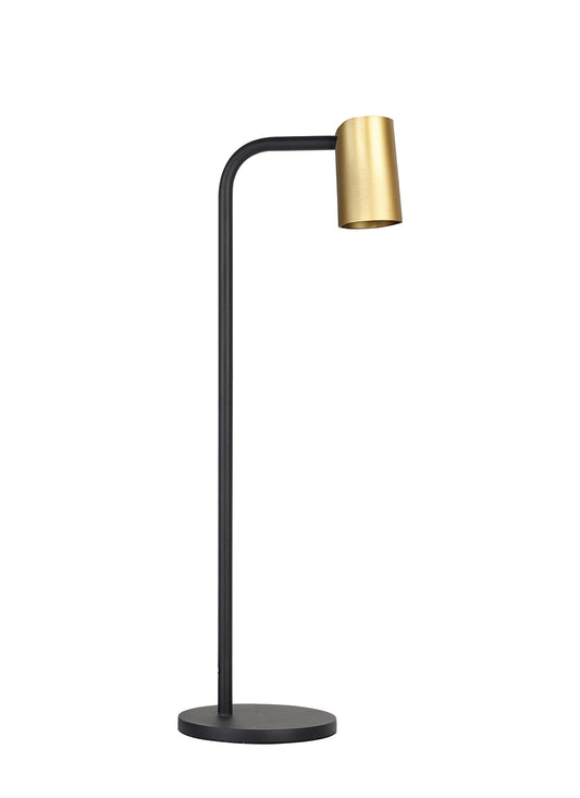 Sal Tall Table Lamp With Inline Switch 1 Light GU10, Satin Gold/Matt Black by Mantra