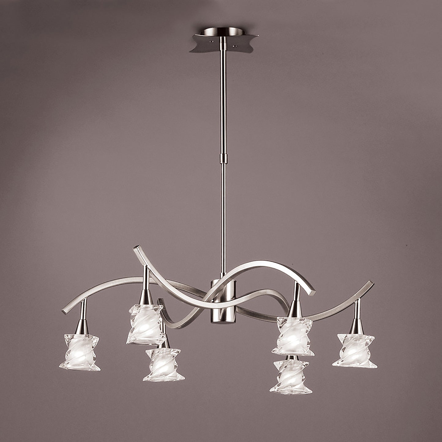 Salomon Telescopic Lamp 6 Light G9, Satin Nickel by Mantra