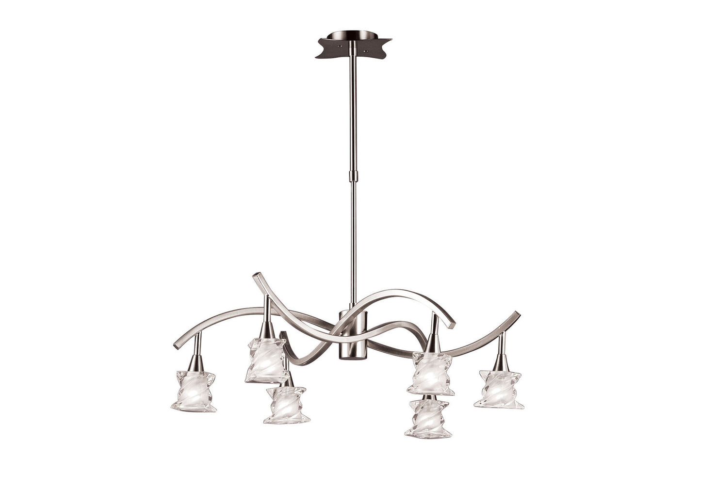 Salomon Telescopic Lamp 6 Light G9, Satin Nickel by Mantra