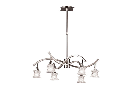 Salomon Telescopic Lamp 6 Light G9, Satin Nickel by Mantra