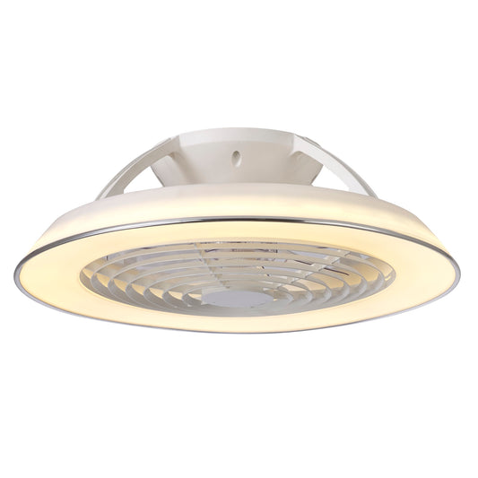 Samoa 70W LED Dimmable Ceiling Light With Built-In 35W DC Reversible Fan, White Finish c/w Remote Control, 5900lm by Mantra