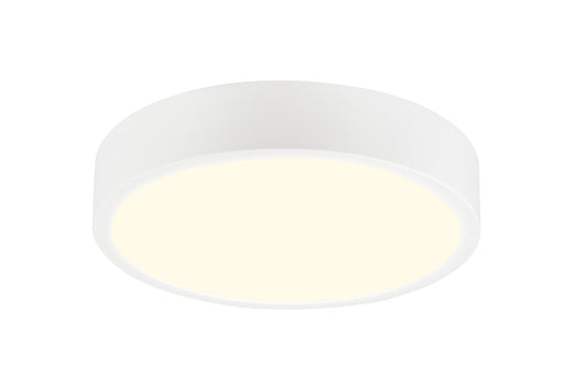 Saona 17cm Round LED Surface Flush Fitting,14W,3000K,1190lm,Matt White/Frosted Acrylic,3yrs Warranty by Mantra