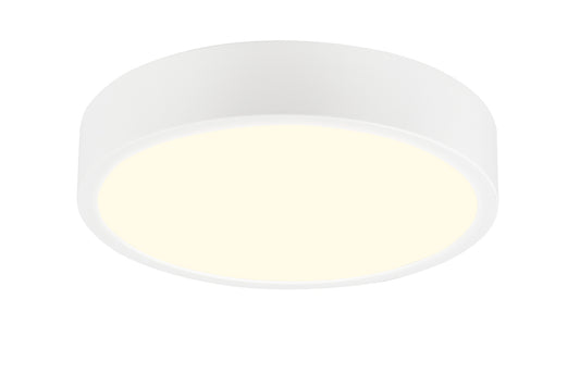 Saona 30cm Round LED Surface Flush Fitting,30W,3000K,2550lm,Matt White/Frosted Acrylic,3yrs Warranty by Mantra