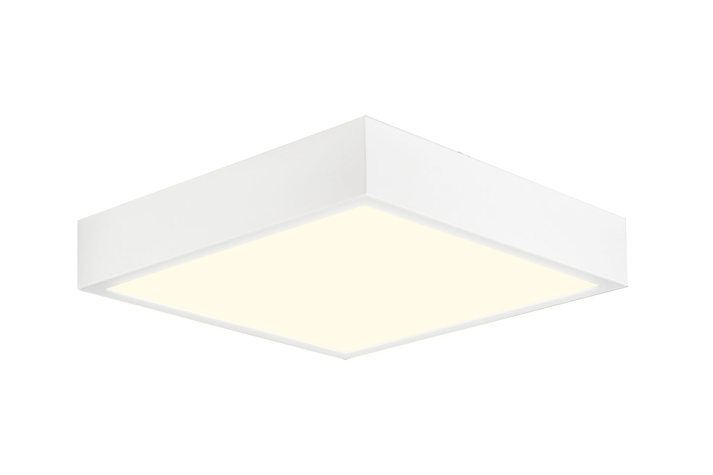 Saona 17cm Square LED Surface Flush Fitting,14W,3000K,1190lm,Matt White/Frosted Acrylic,3yrs Warranty by Mantra