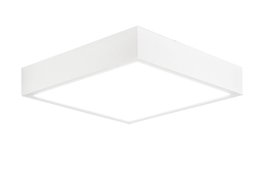 Saona 22.5cm Square LED Surface Flush Fitting,24W,4000K,2160lm,Matt White/Frosted Acrylic,3yrs Warranty by Mantra