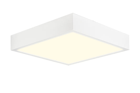 Saona 30cm Square LED Surface Flush Fitting,30W,3000K,2550lm,Matt White/Frosted Acrylic,3yrs Warranty by Mantra