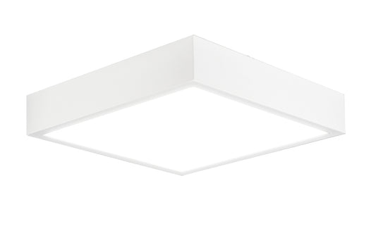 Saona 30cm Square LED Surface Flush Fitting,30W,4000K,2700lm,Matt White/Frosted Acrylic,3yrs Warranty by Mantra