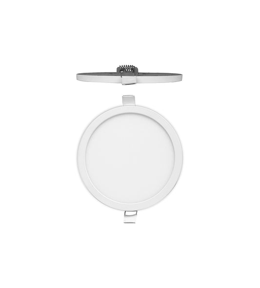 Saona 14.5cm Round LED Recessed Ultra Slim Downlight, 12W, 4000K, 1080lm, Matt White/Frosted Acrylic, Driver Included, 3yrs Warranty by Mantra