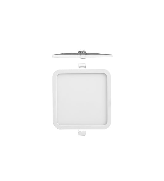 Saona 14.5cm Square Recessed Ultra Slim Downlight, 12W LED 4000K, 1080lm, Matt White, Driver Included, 3yrs Warranty by Mantra