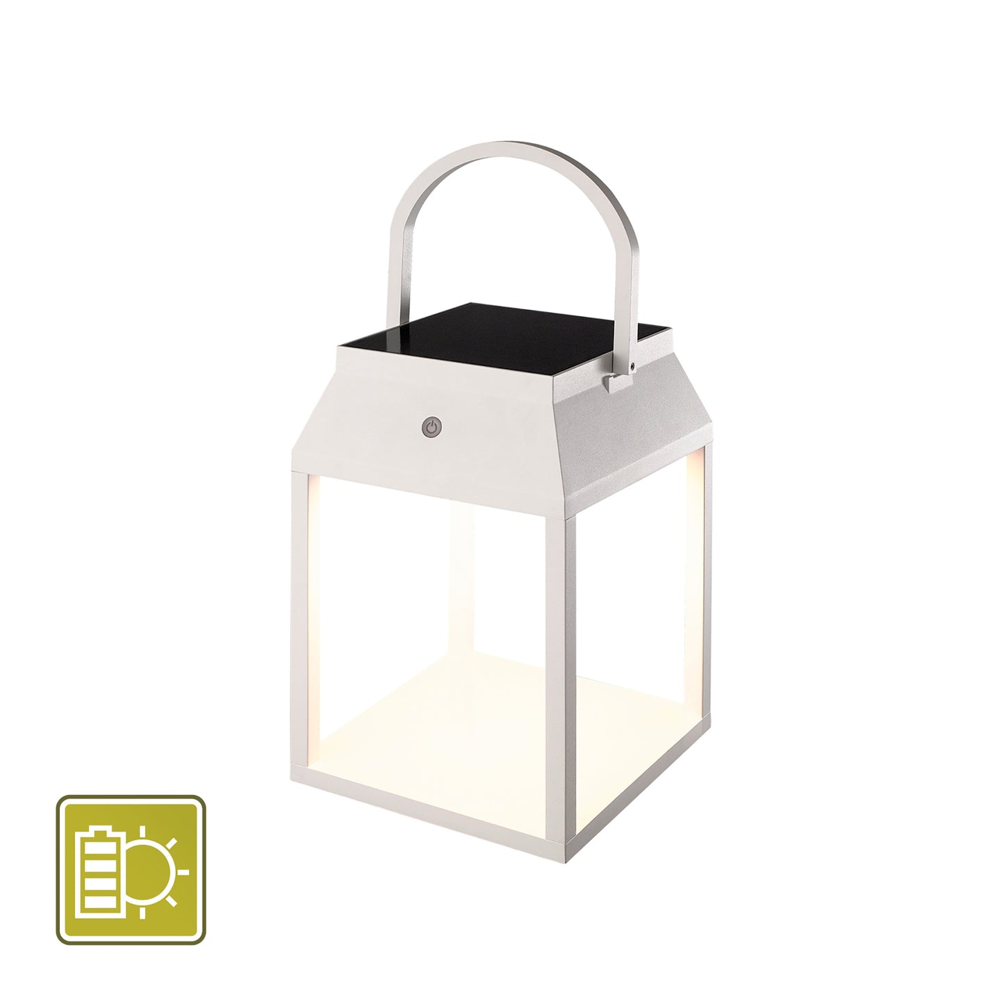 Sapporo Small Solar Battery Operated Portable Lantern, 3W LED, 3000K, 238lm, IP54, White, 3yrs Warranty by Mantra