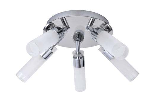 Saturn 5 Light Bathroom Ceiling Light Polished Chrome