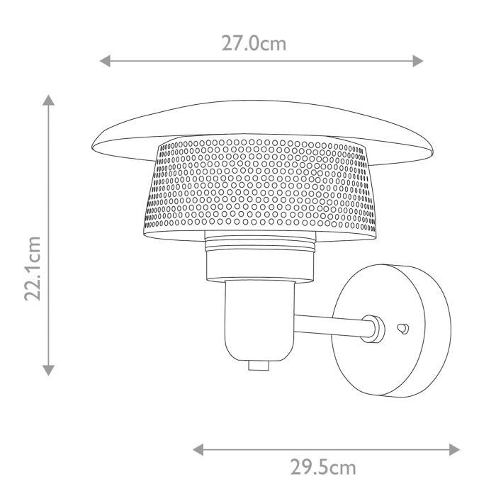 Saturne 1 Light Wall Lantern - Grey