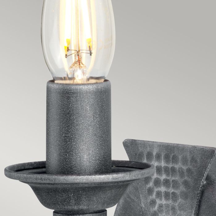 Saxon 1 Light Wall Light - Black / Silver Patina