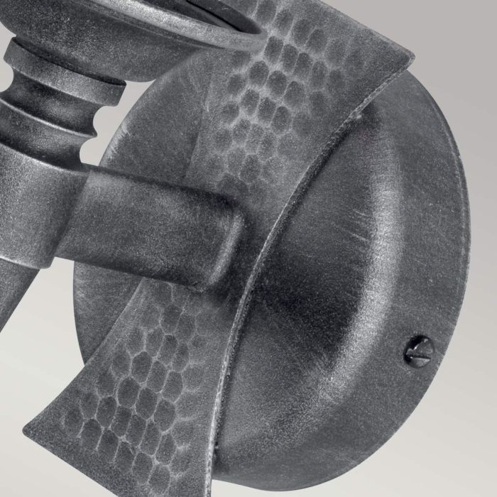 Saxon 1 Light Wall Light - Black / Silver Patina