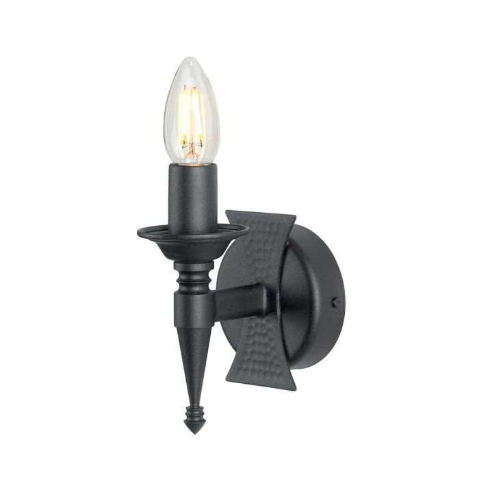 Saxon 1 Light Wall Light - Black