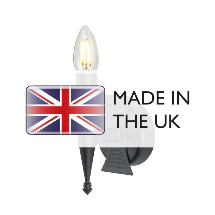 Saxon 1 Light Wall Light - Black