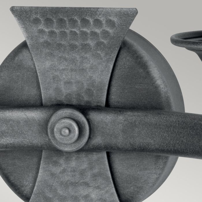 Saxon 2 Light Wall Light - Black / Silver Patina