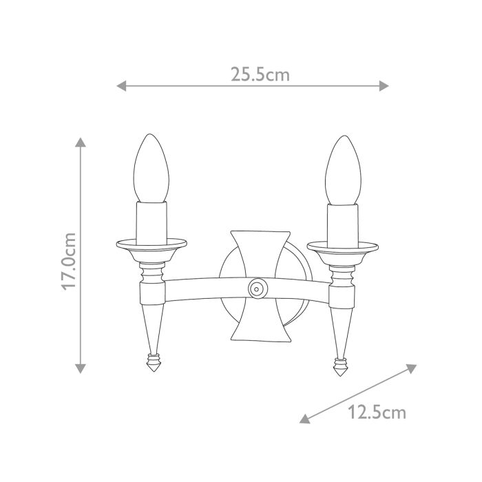 Saxon 2 Light Wall Light - Black