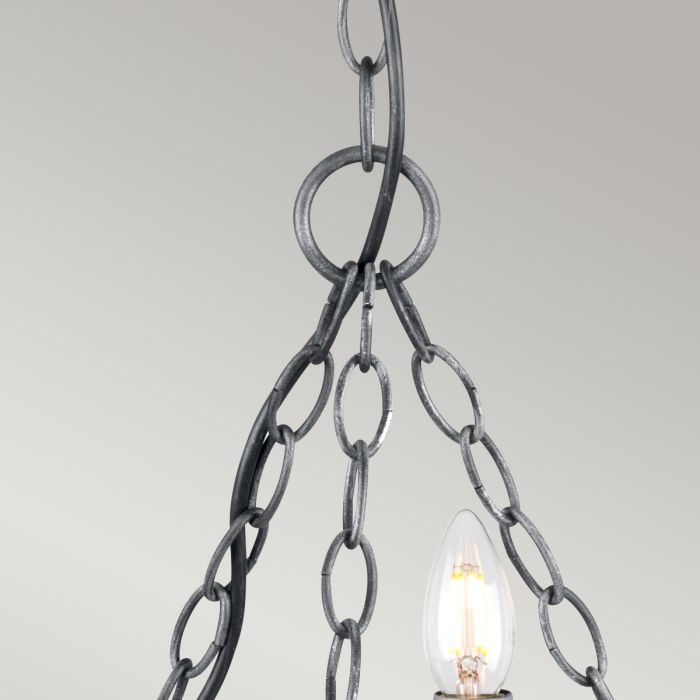 Saxon 3 Light Chandelier - Black / Silver Patina