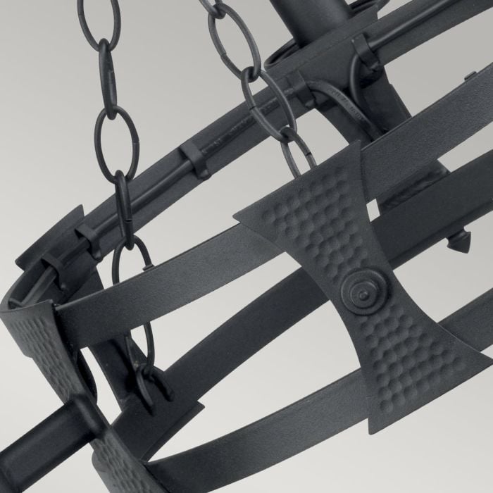 Saxon 3 Light Chandelier - Black