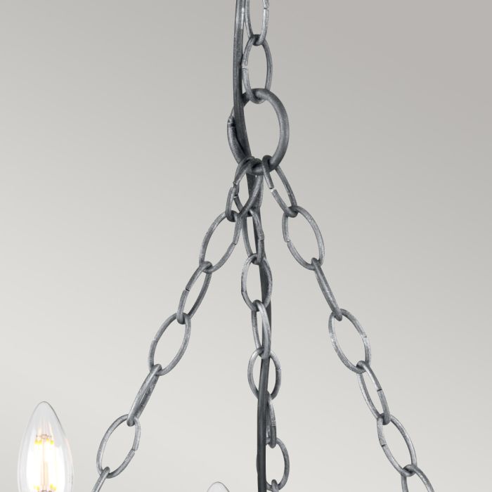 Saxon 5 Light Chandelier - Black / Silver Patina
