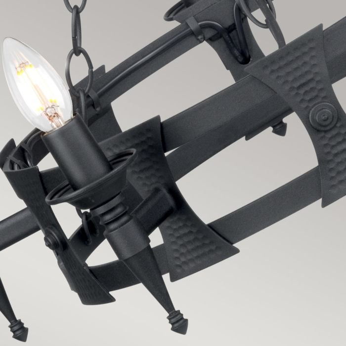 Saxon 5 Light Chandelier - Black