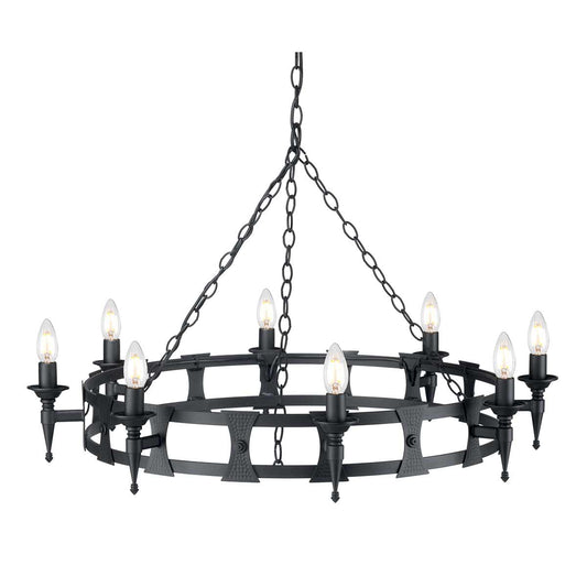 Saxon 8 Light Chandelier – Black