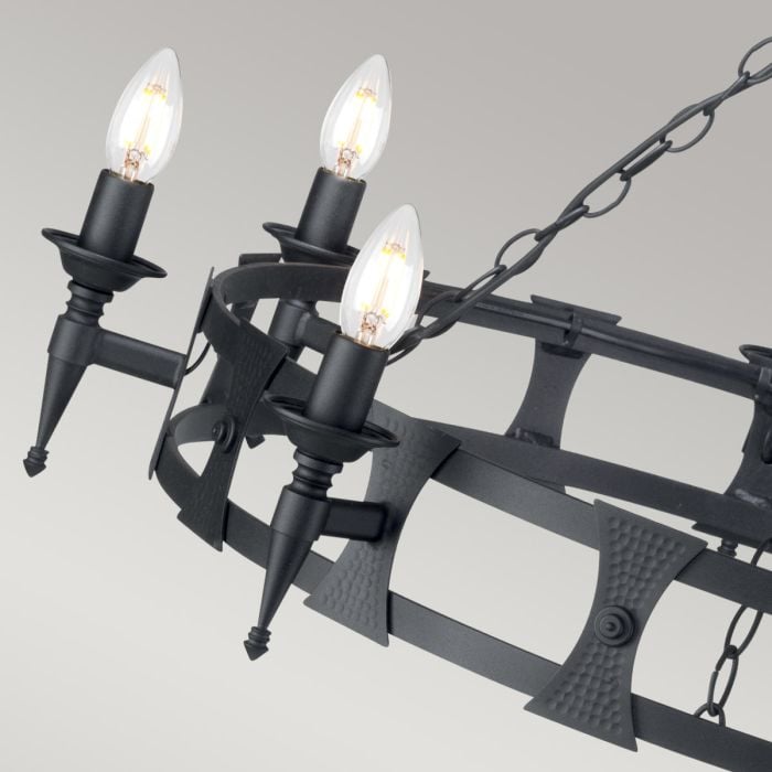 Saxon 8 Light Chandelier - Black