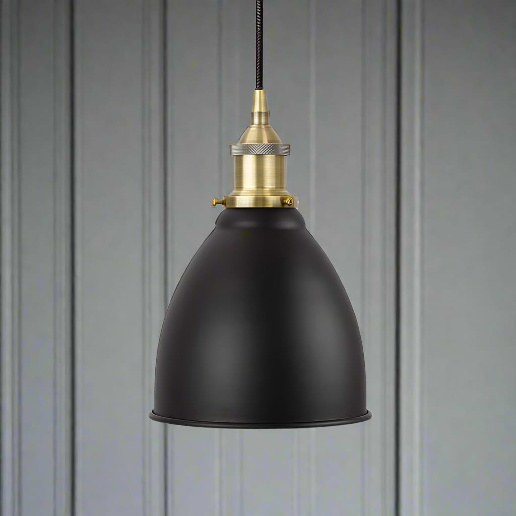 Classic Painted Pendant Light in Matt Black