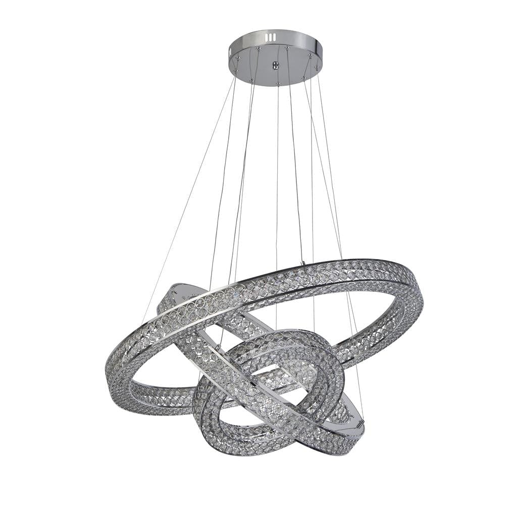 Searchlight Bands 3Lt Pendant - Chrome Metal & Glass 23132-3CC