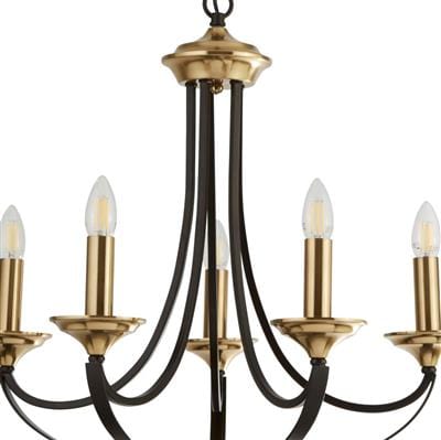 Searchlight Belfry 5Lt Pendant - Dark Bronze & Brown Metal 1845-5BZ