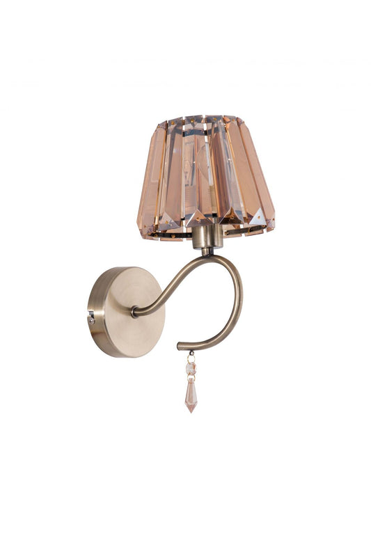 Senza 5 Light Antique Brass with Amber Crystal Shade