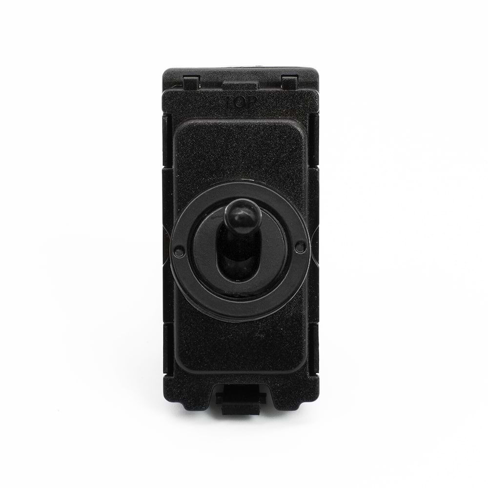 The Camden Collection Matt Black 20A 2 Way Retractive CM-Grid Toggle Switch Module