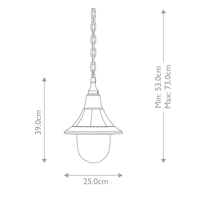 Shannon 1 Light Chain Lantern - Black