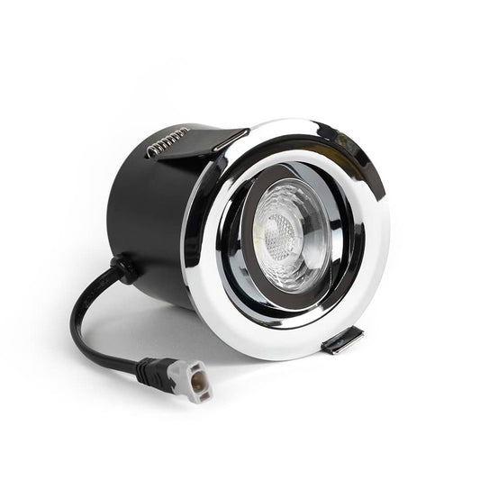 Soho Lighting Polished Chrome Adjustable 3K Warm White Tiltable LED Downlights, Fire Rated, IP44, High CRI, Dimmable