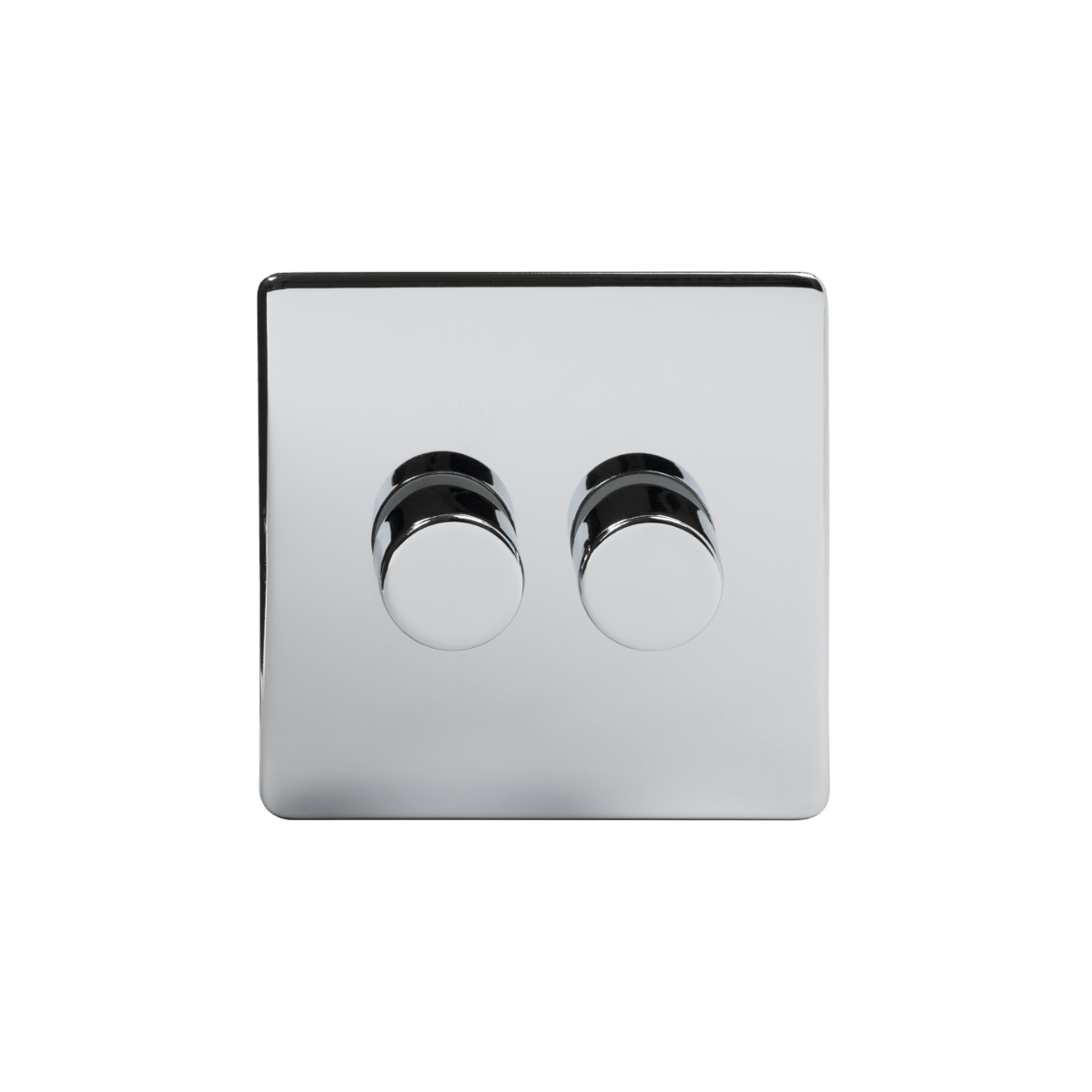 The Finsbury Collection Polished Chrome 2 Gang 400W LED Dimmer Switch