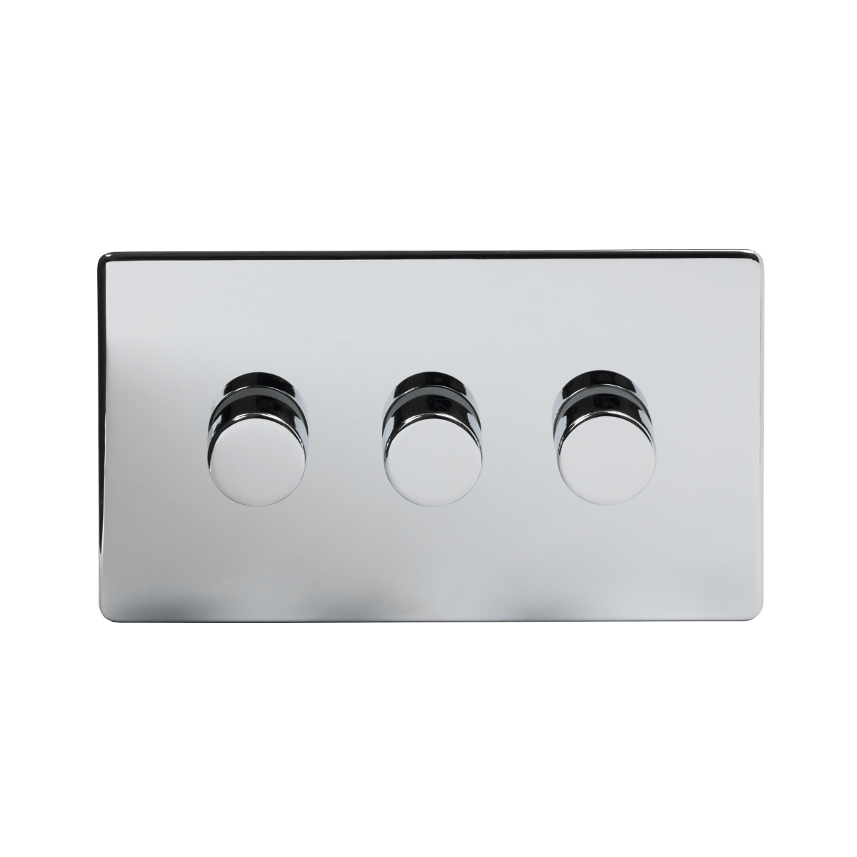 The Finsbury Collection Polished Chrome 3 Gang 400W LED Dimmer Switch