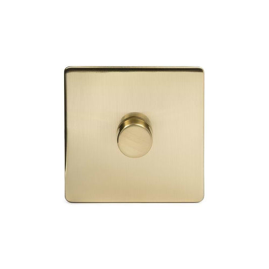 The Savoy Collection Brushed Brass 1 Gang 400W LED Dimmer Switch