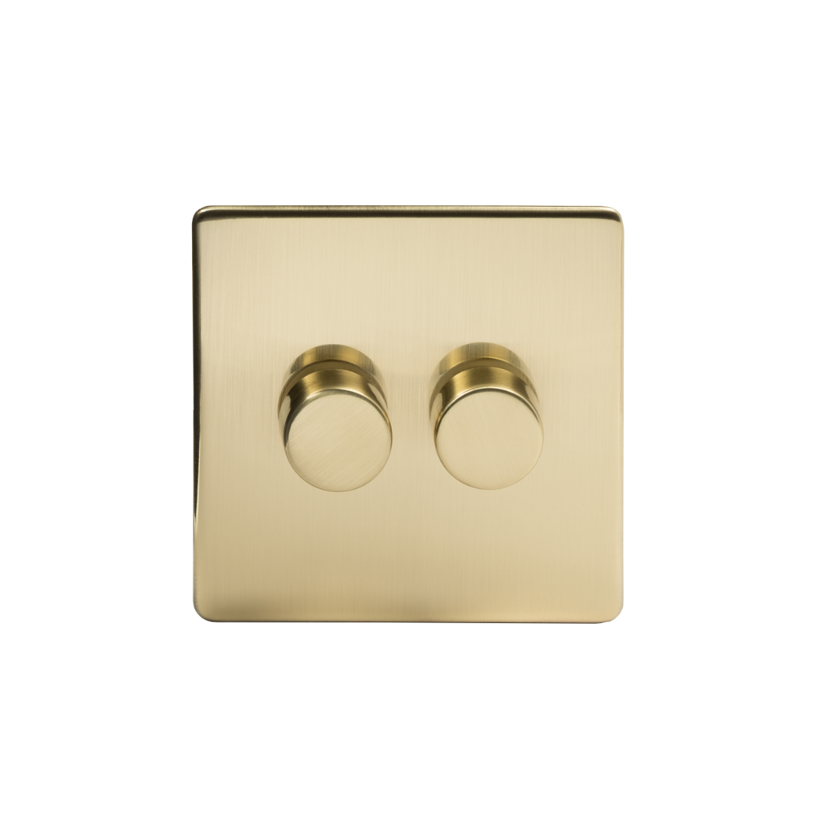 The Savoy Collection Brushed Brass 2 Gang 250W LED Intermediate Dimmer Switch