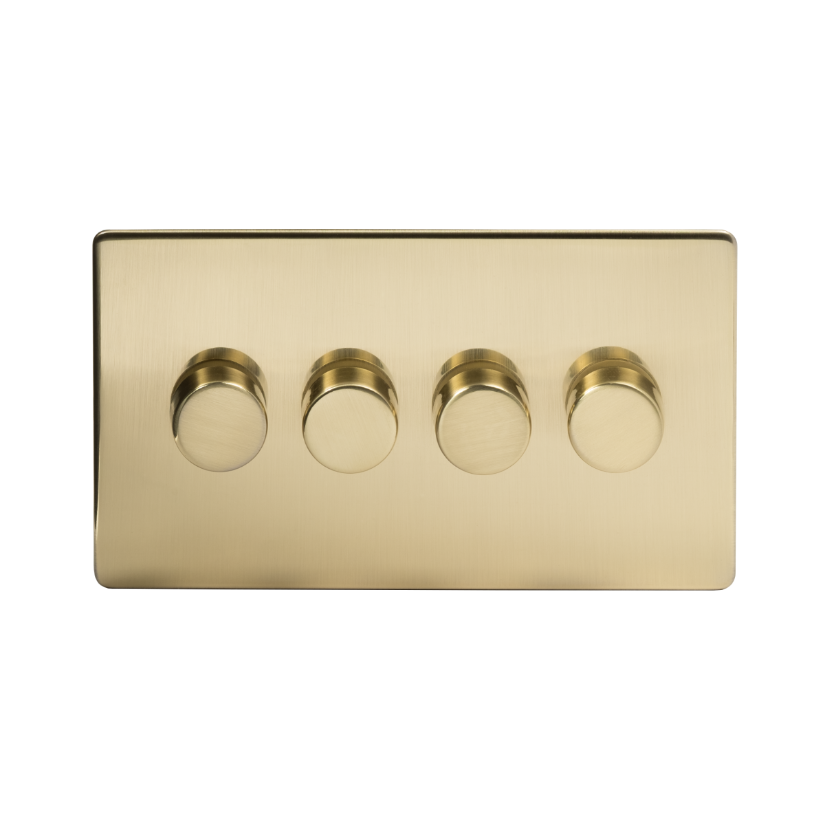 The Savoy Collection Brushed Brass 4 Gang 400W LED Dimmer Switch
