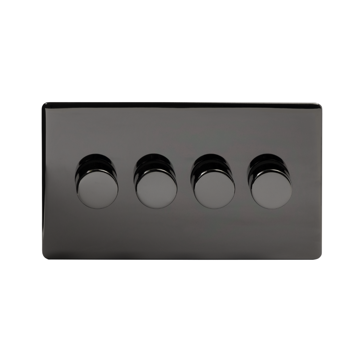 The Connaught Collection Black Nickel 4 Gang 400W LED Dimmer Switch